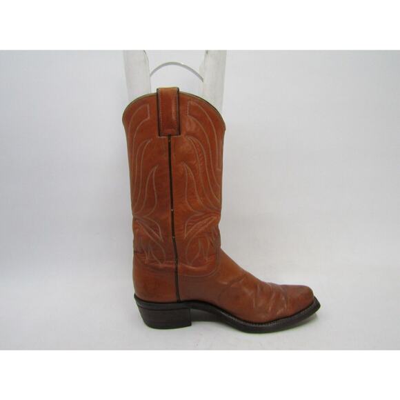 Justin Mens Size 7 D Brown Leather Cowboy Western Boots main image 8